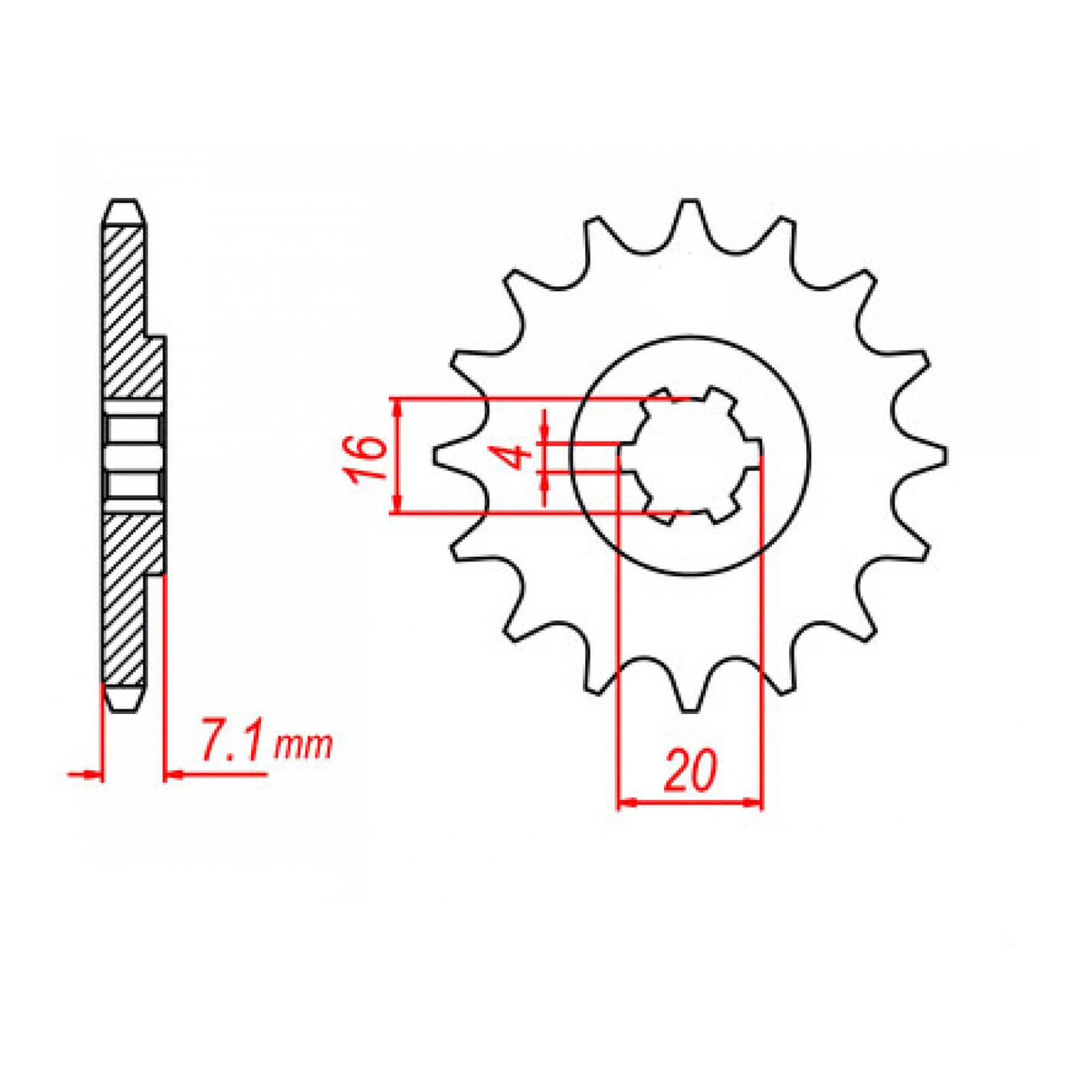 MTX 1407 Steel Front Sprocket #520 (10T)