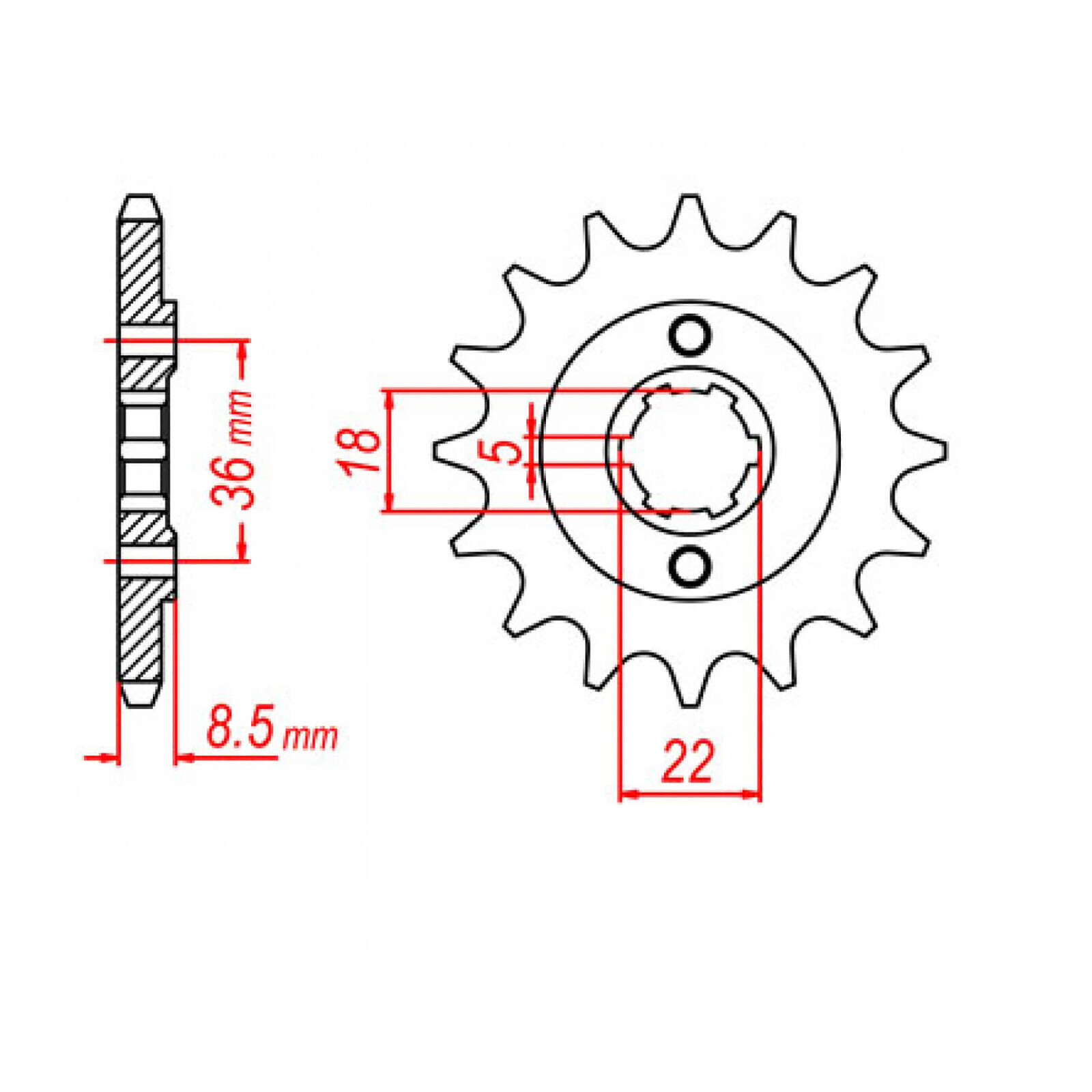 MTX 1553 Steel Front Sprocket #520 (15T)