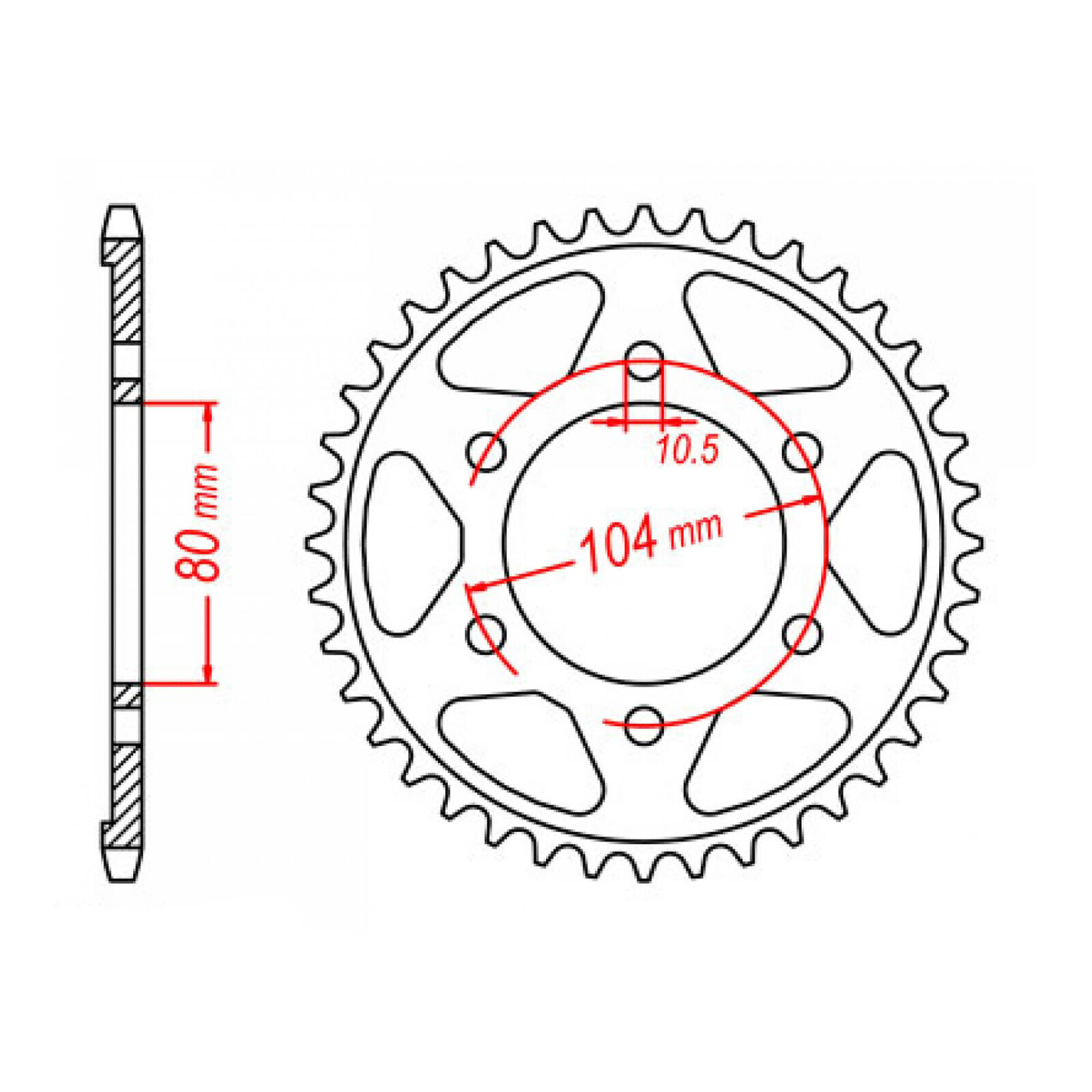 MTX 1489 Steel Rear Sprocket #525 (48T)