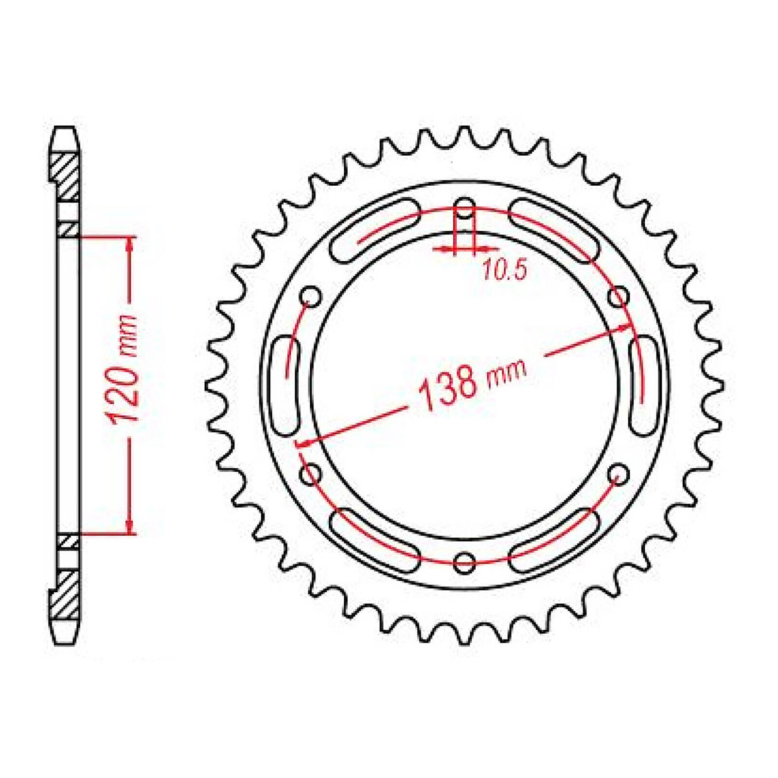 MTX 1220 Steel Rear Sprocket #520 (38T)