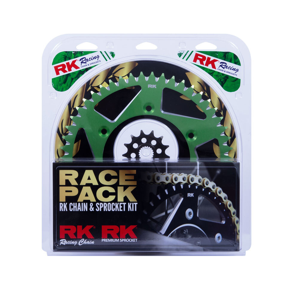 PRO PACK - RK CHAIN & SPR KIT GOLD+GREEN 13/48 KX250F 06-22