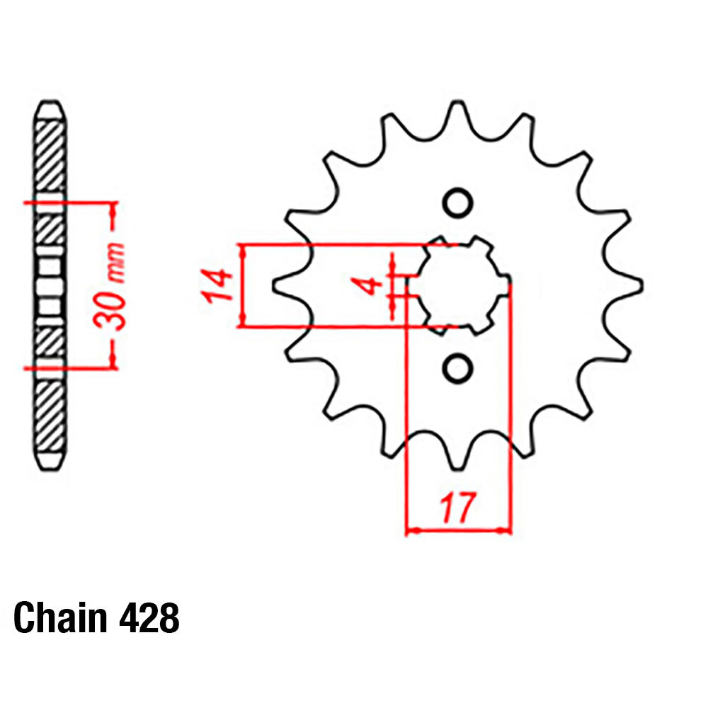 FRONT SPROCKET - STEEL  13T 428P