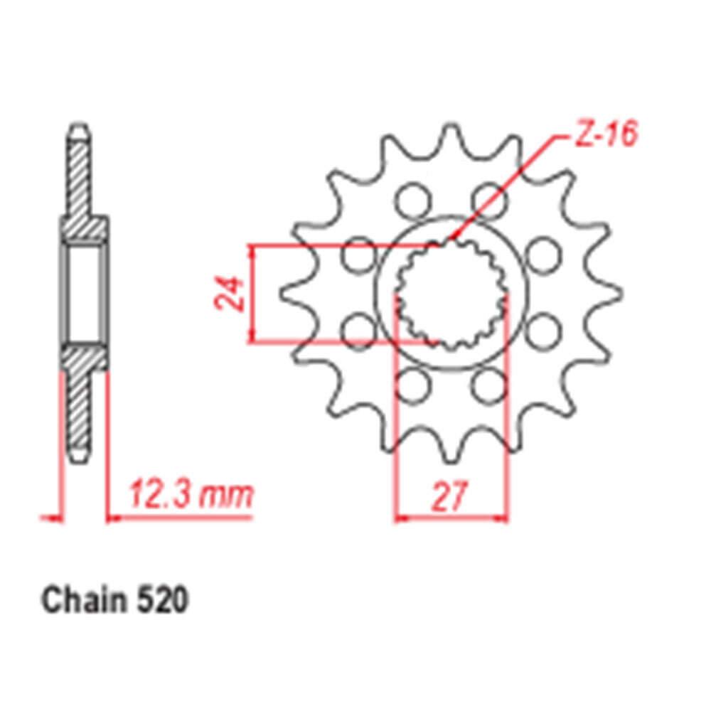 Z - FRONT SPROCKET - STEEL  17T 520P