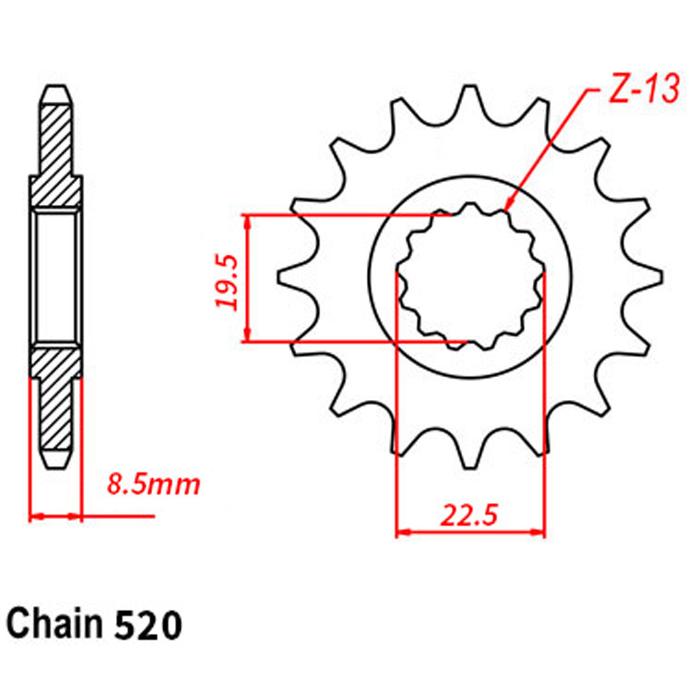 FRONT SPROCKET - STEEL  14T 520P