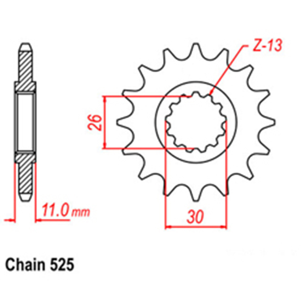 FRONT SPROCKET - STEEL  15T 525P