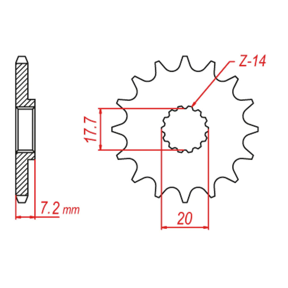 FRONT SPROCKET - STEEL 14T 420P