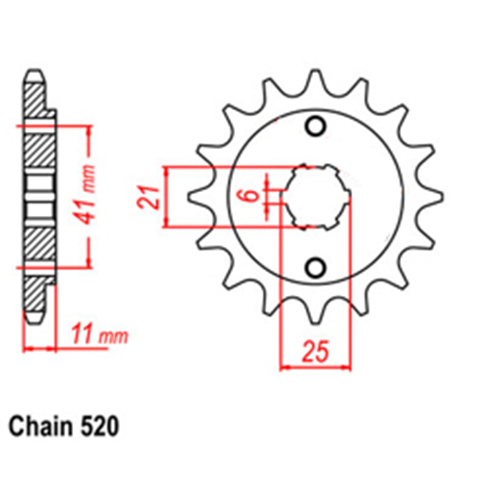 Z - FRONT SPROCKET - STEEL  15T 520P