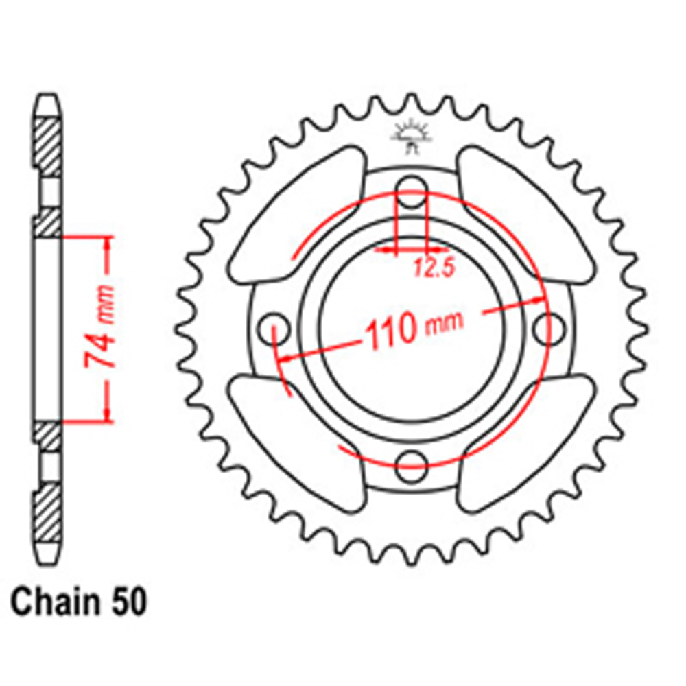 Z - REAR SPROCKET - STEEL 39T 530P