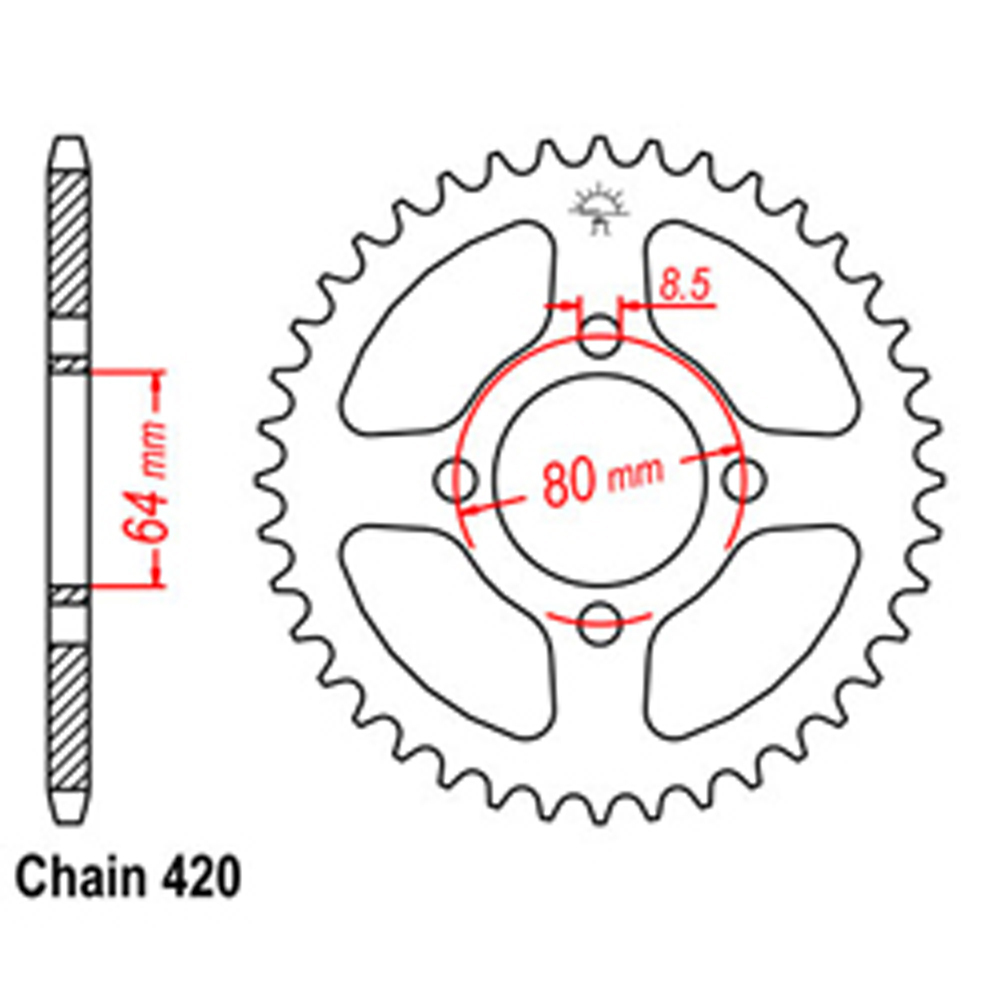 Z - REAR SPROCKET - STEEL 30T 420P