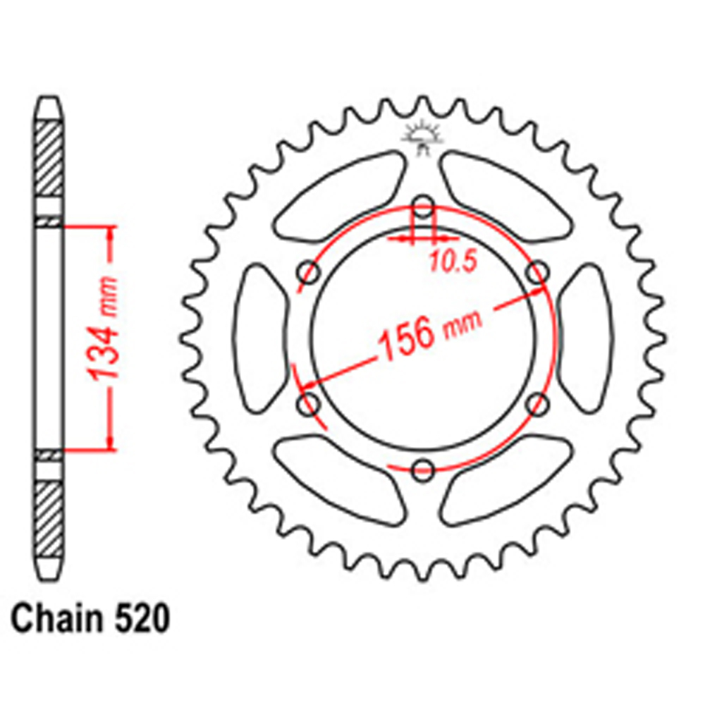 Z - REAR SPROCKET - STEEL 48T 520P