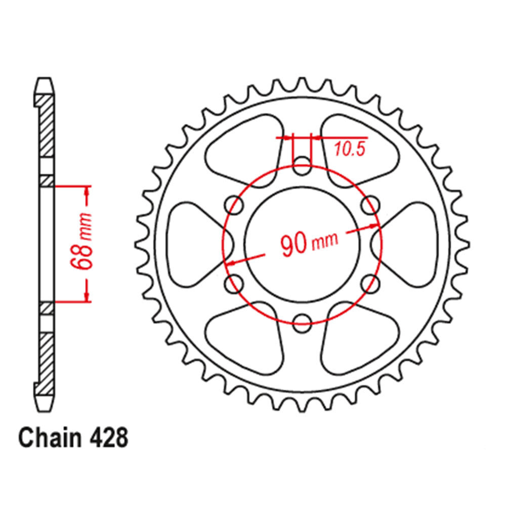 REAR SPROCKET - STEEL 48T 428P  CB125R 2019