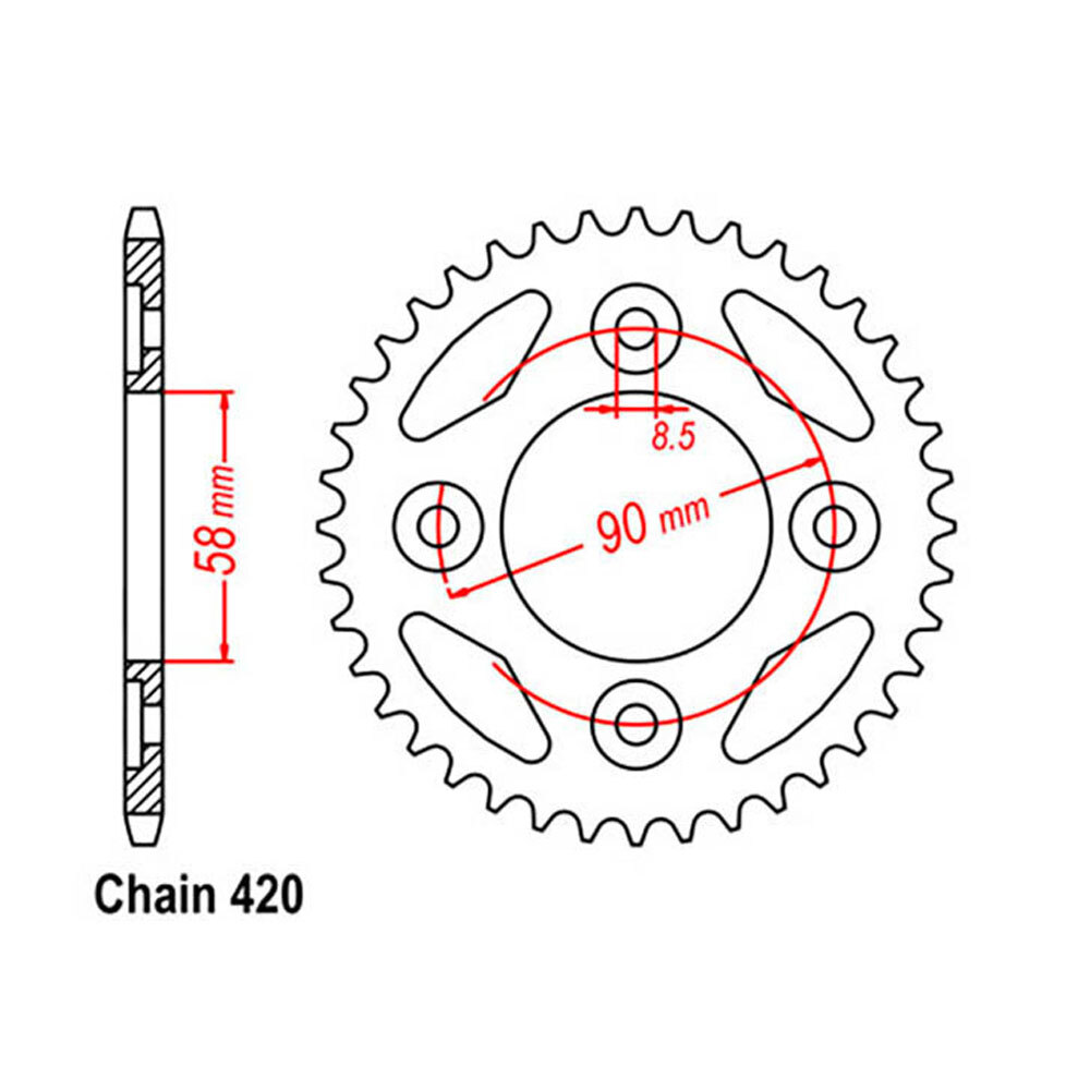 REAR SPROCKET - STEEL 37T 420P