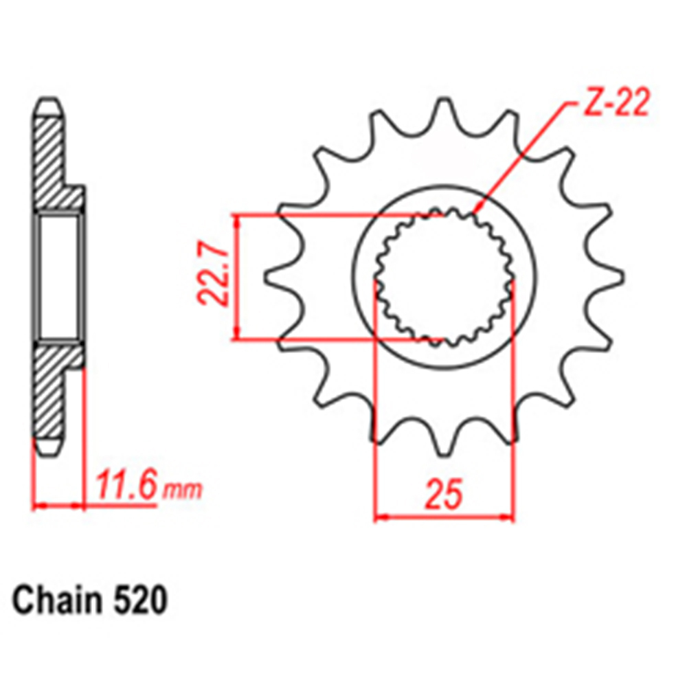 Z - FRONT SPROCKET - STEEL 12T 520P