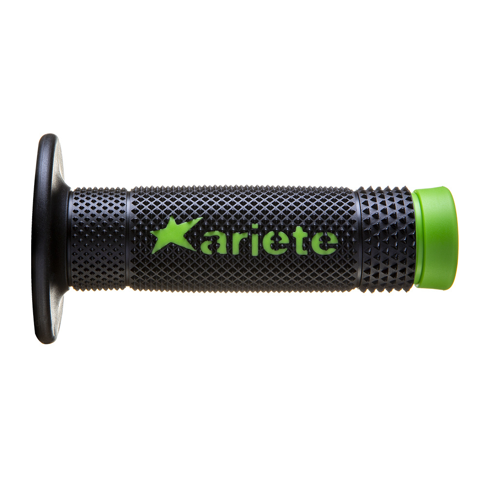 ARIETE HAND GRIPS - VULCAN - OFF ROAD - BLACK GREEN : 02643-VN