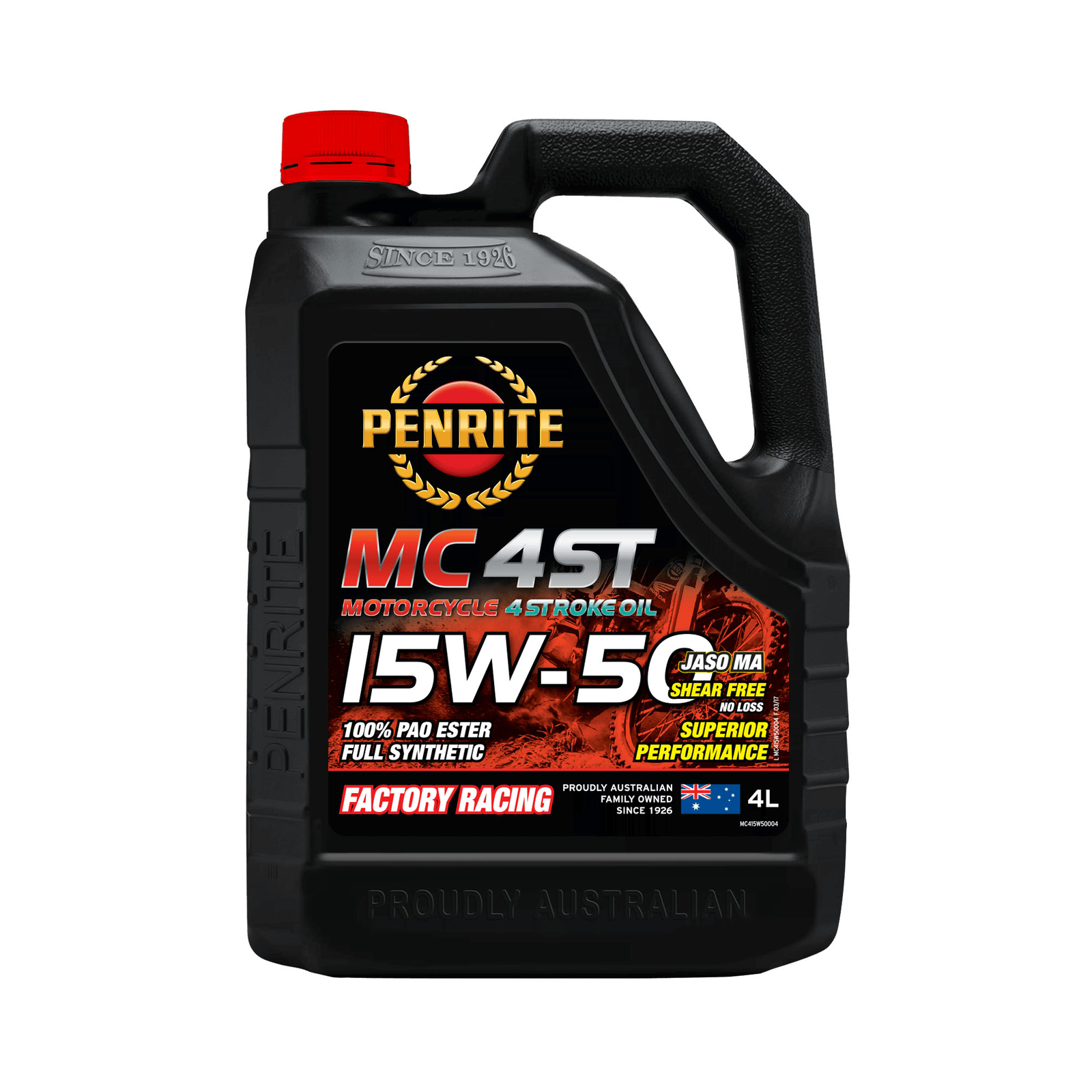 MC-4ST 15W-50 100% PAO ESTER FULL SYNTHETIC 4 LTR