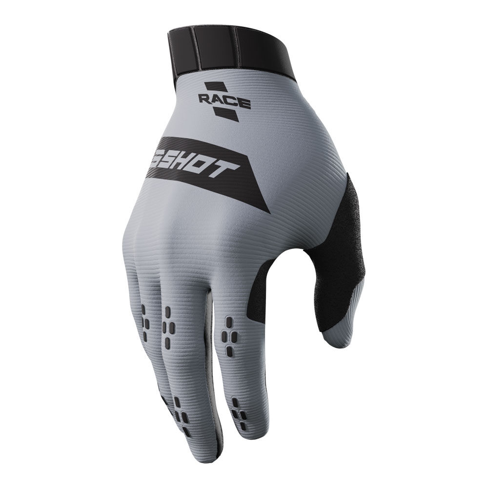 SHOT RACE GLOVES GREY/BLACK 08/S