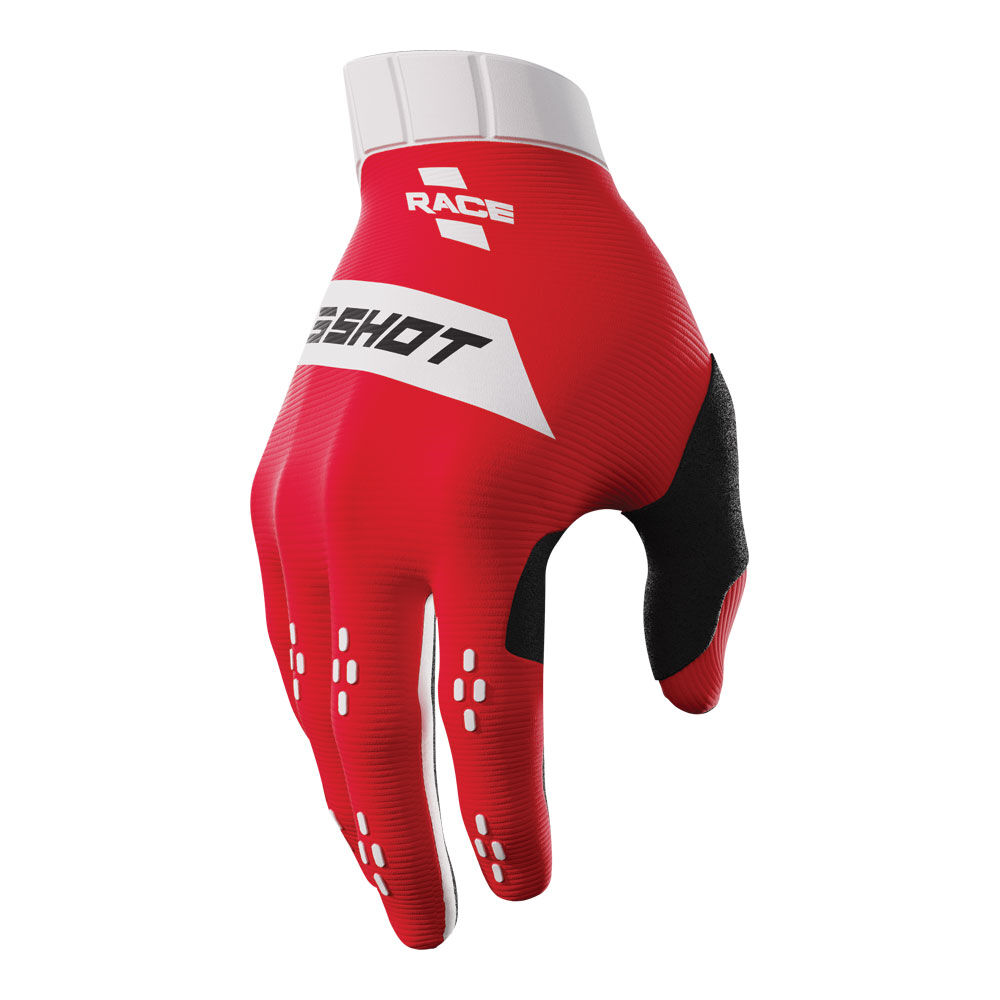 SHOT RACE GLOVES RED/WHITE 09/M