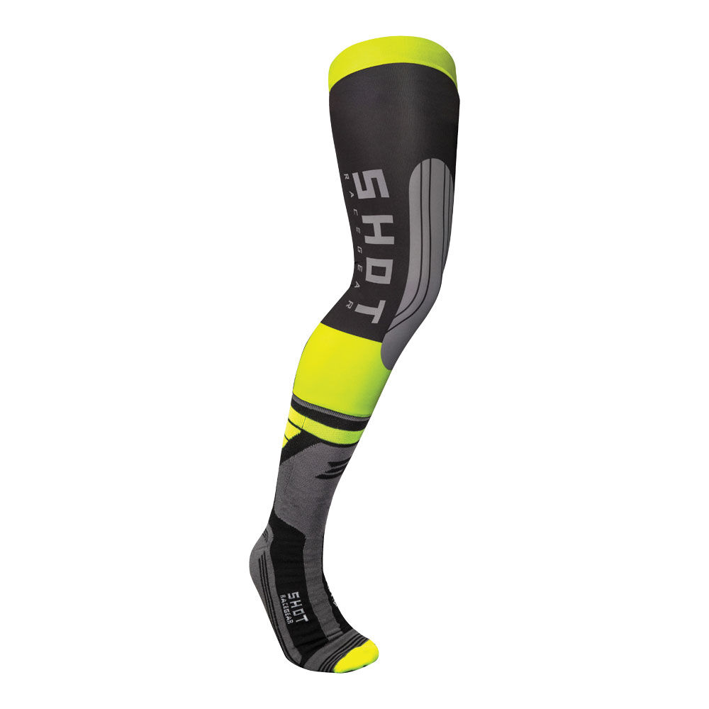 SHOT INTERCEPTOR KNEE BRACE SOCKS NEON YELLOW 39-42