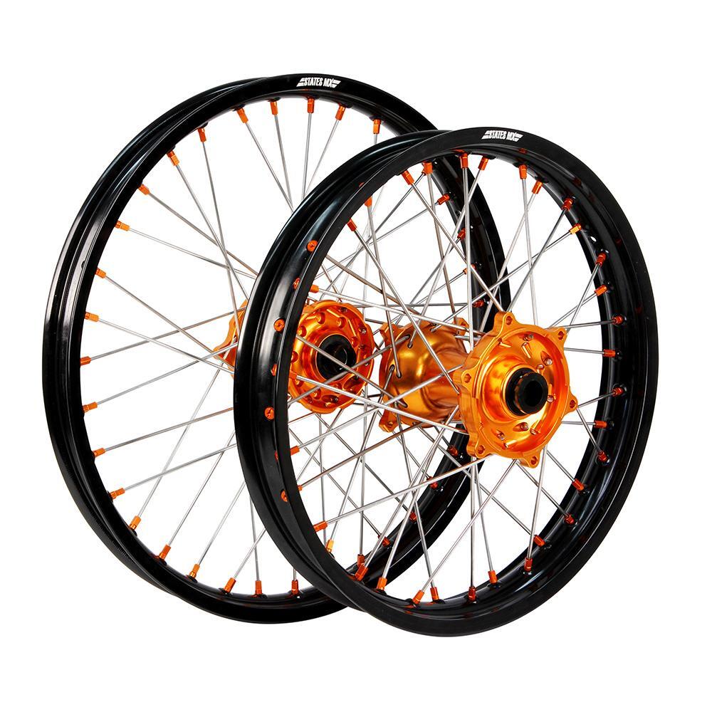 STATES MX WHEEL SET  21/19 - BLK/ORG/SIL - KTM SX/SX-F 2023