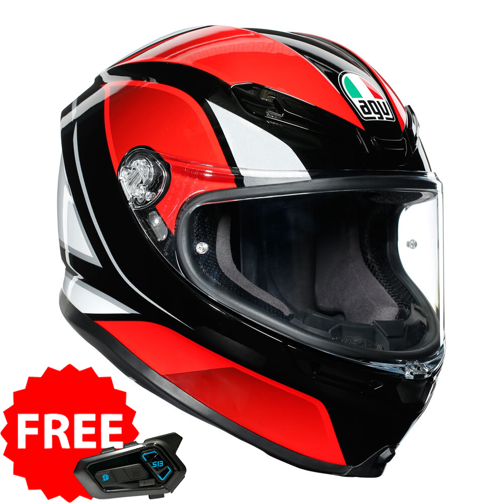 AGV K6 - HYPHEN BLK/RED/WHT