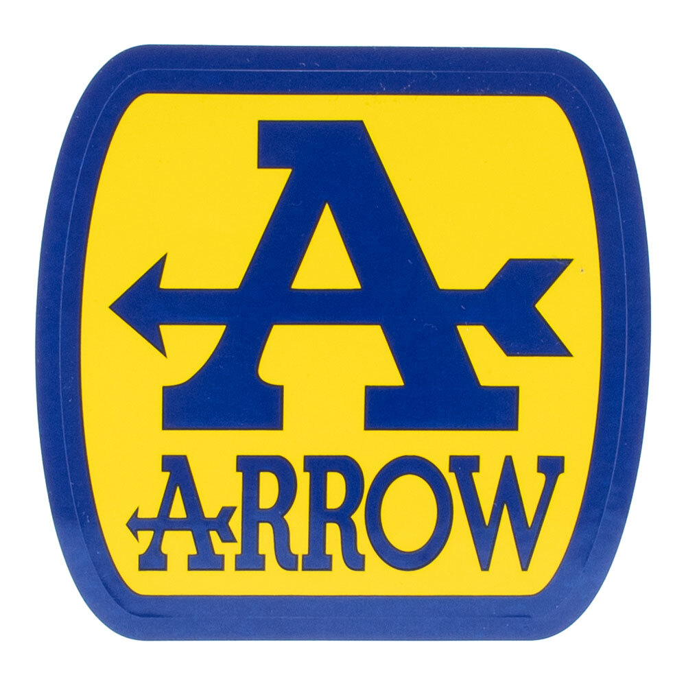 ARROW SP: HEAT-PROOF STICKER 90x90mm - ['A & ARROW' - BLU/YLW]