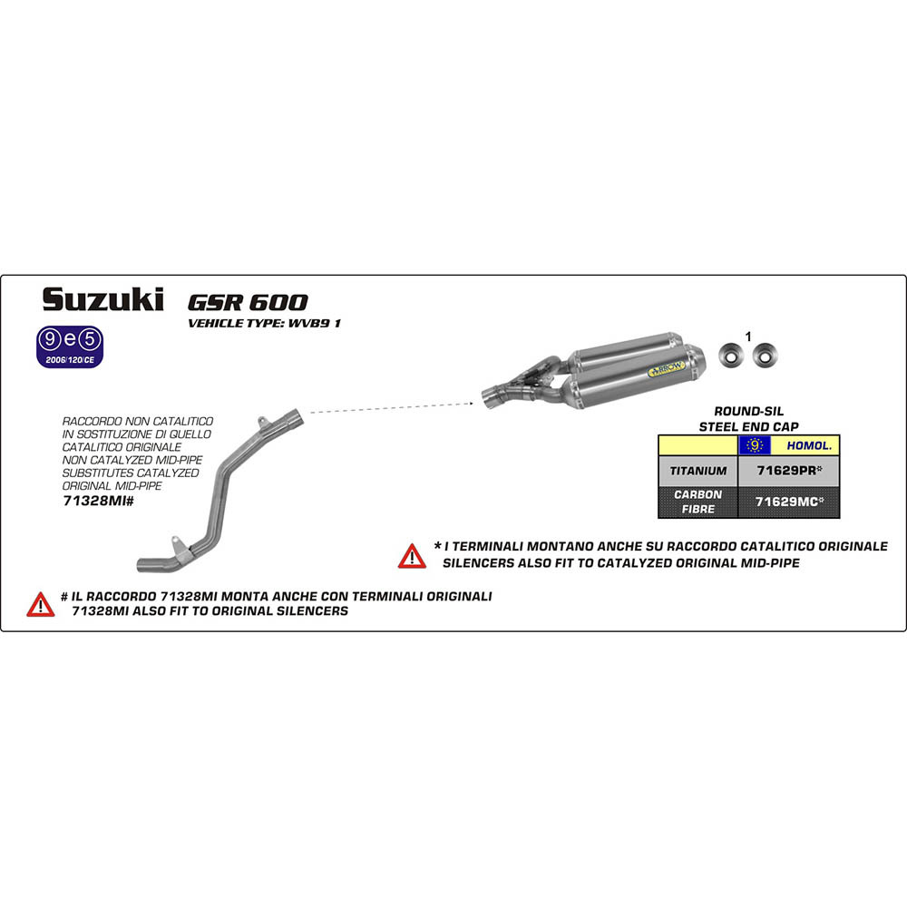 SPC - ARROW 71629MC [AOE]: ROUND-SIL L&R CARBON W ST E/C- S/GSR 600 06>11[X