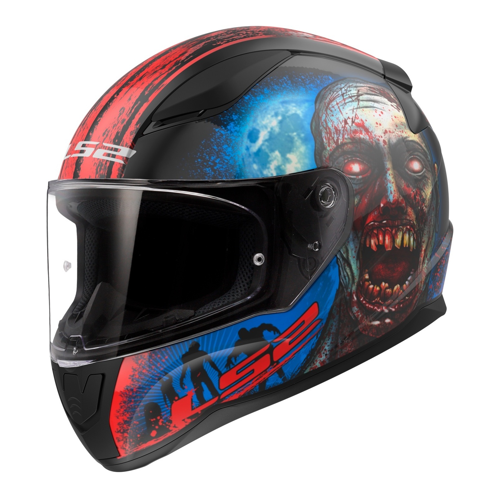 LS2 FF353 Rapid II (XL) Zombie - Matte Black / Red / White 06