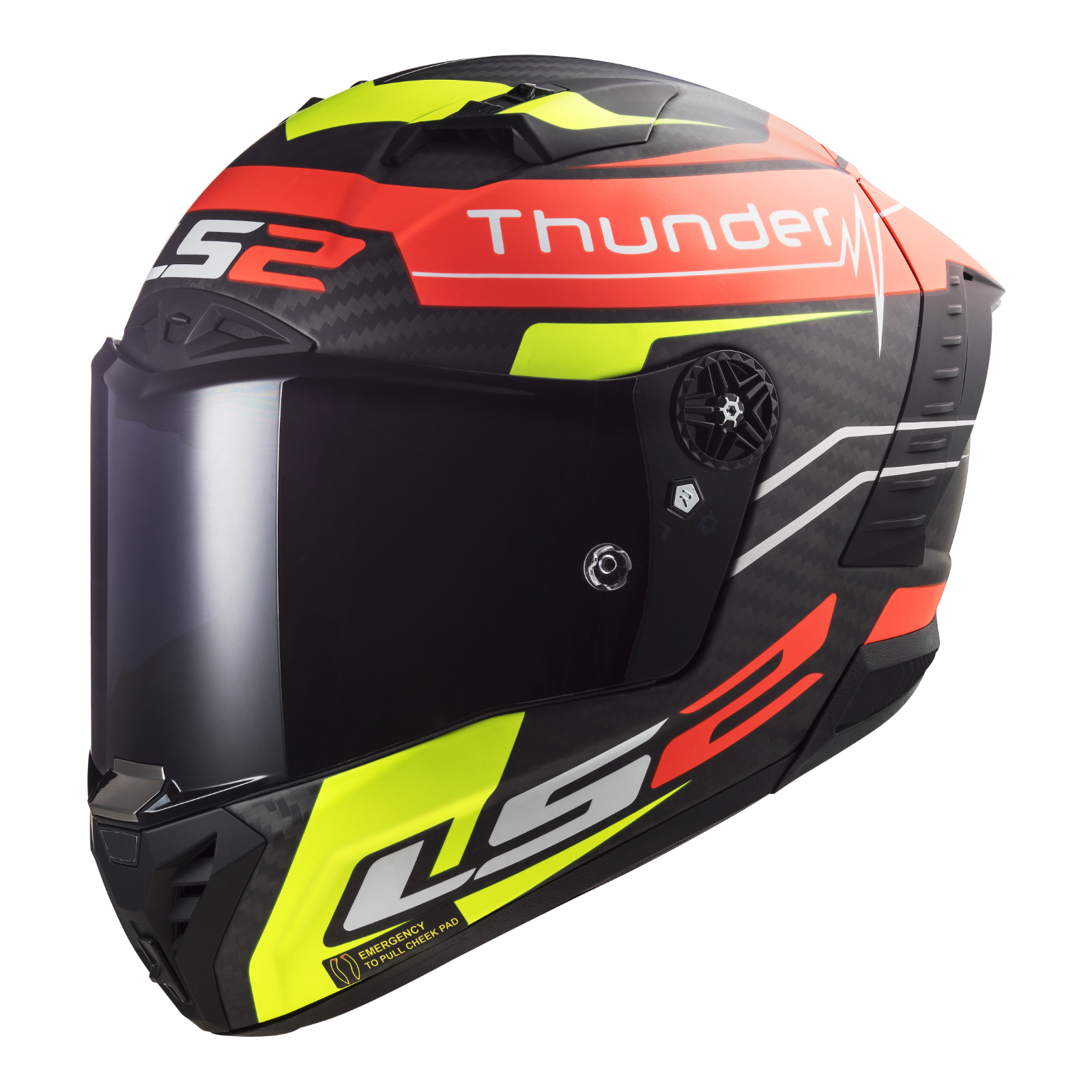 LS2 FF805C Thunder Carbon (XS) Attack - Matte Red / Hi-Vis Yellow 06