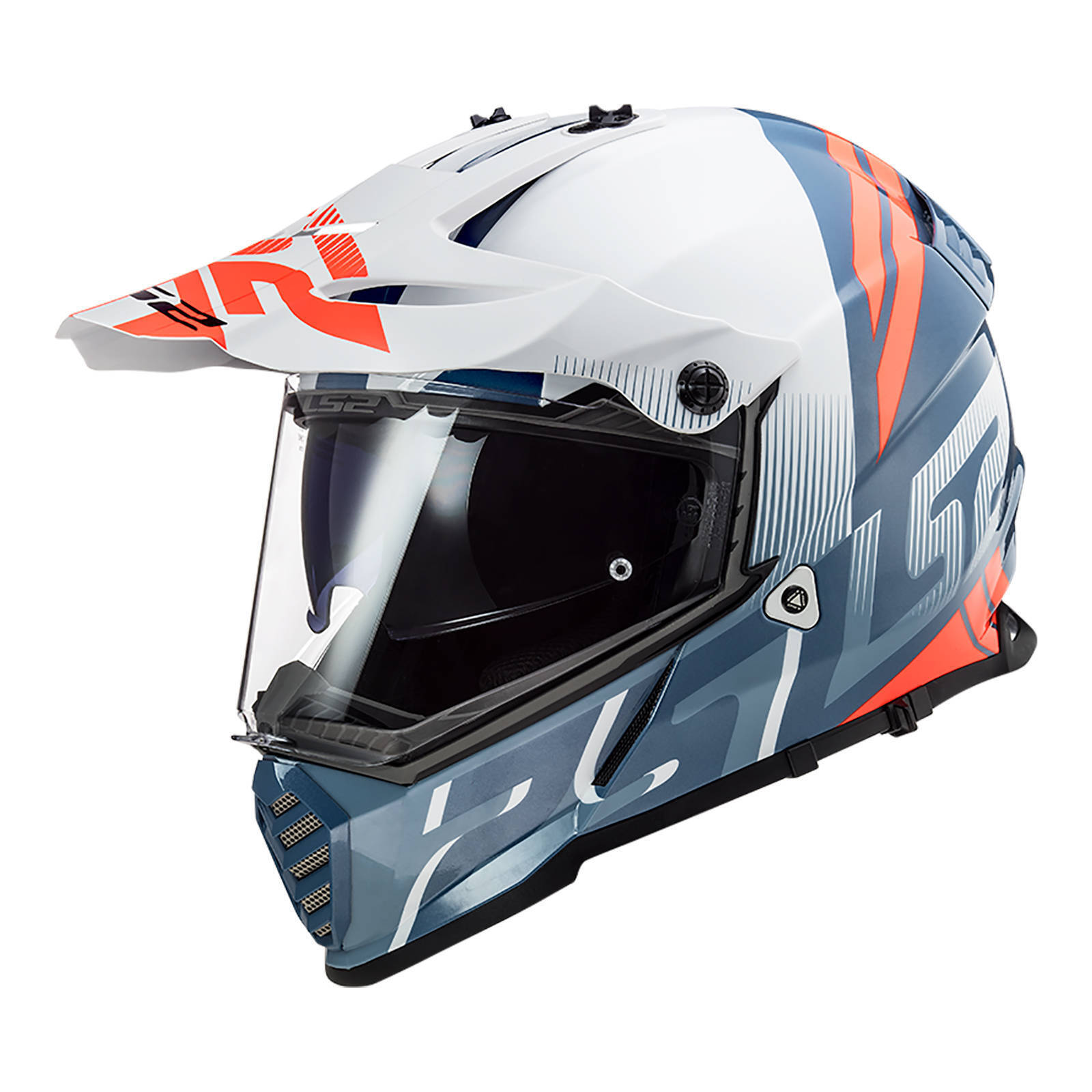 LS2 MX436 Pioneer Evo (L) Evolve - White / Cobalt Blue / Orange