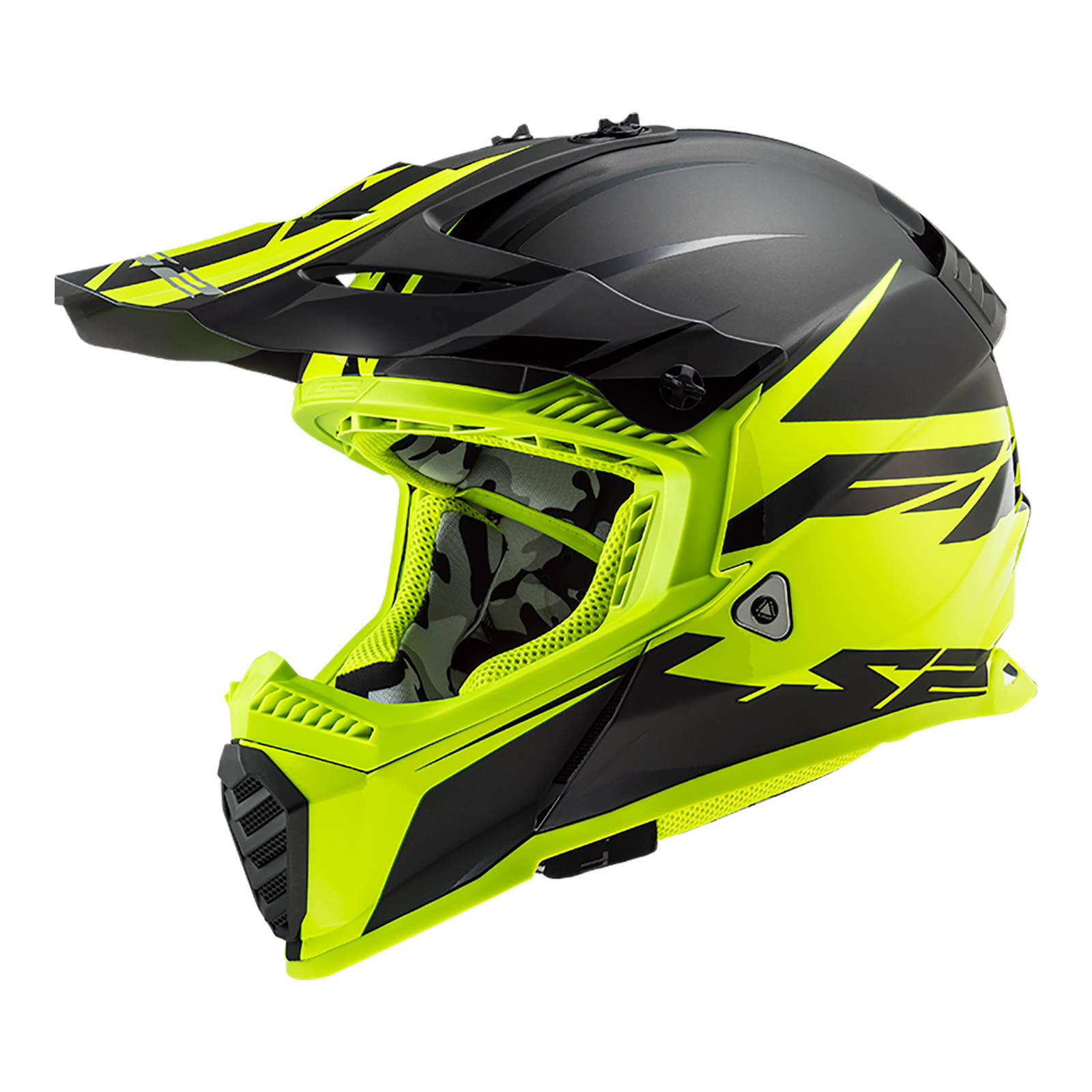 LS2 MX437 Fast Evo Roar Helmet - Black / Hi-Vis