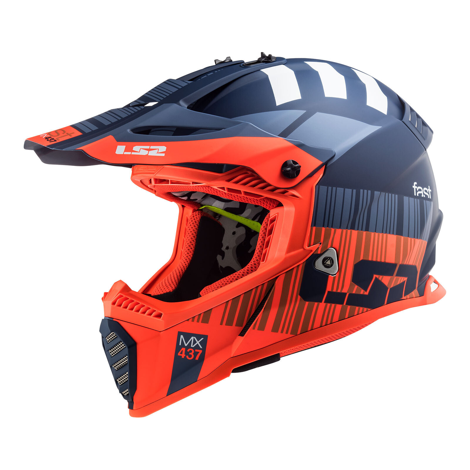 LS2 MX437 Fast Evo (XS) XCode - Matte Blue / Orange