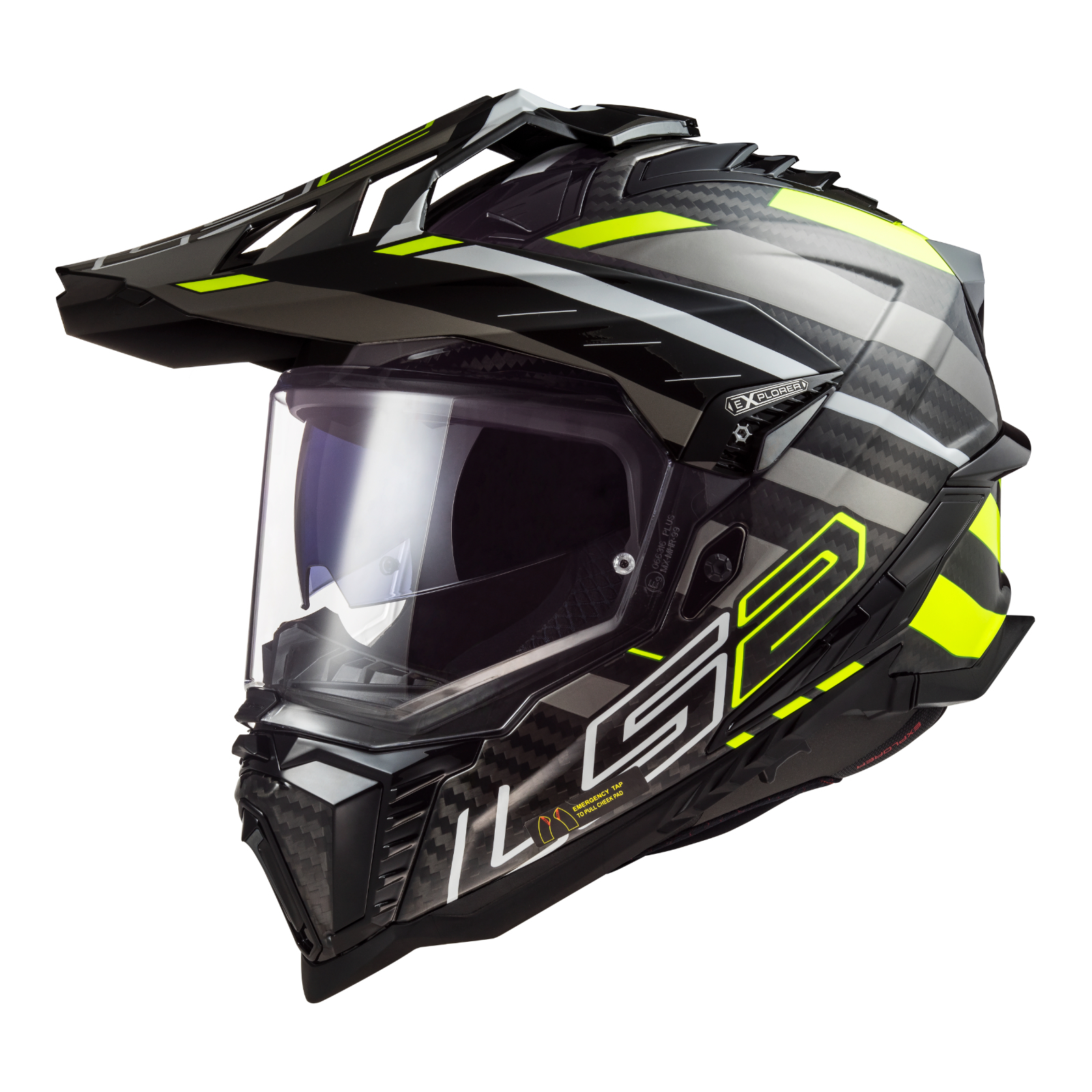 LS2 MX701 Explorer Carbon (S) Edge - Black / Hi-Vis Yellow