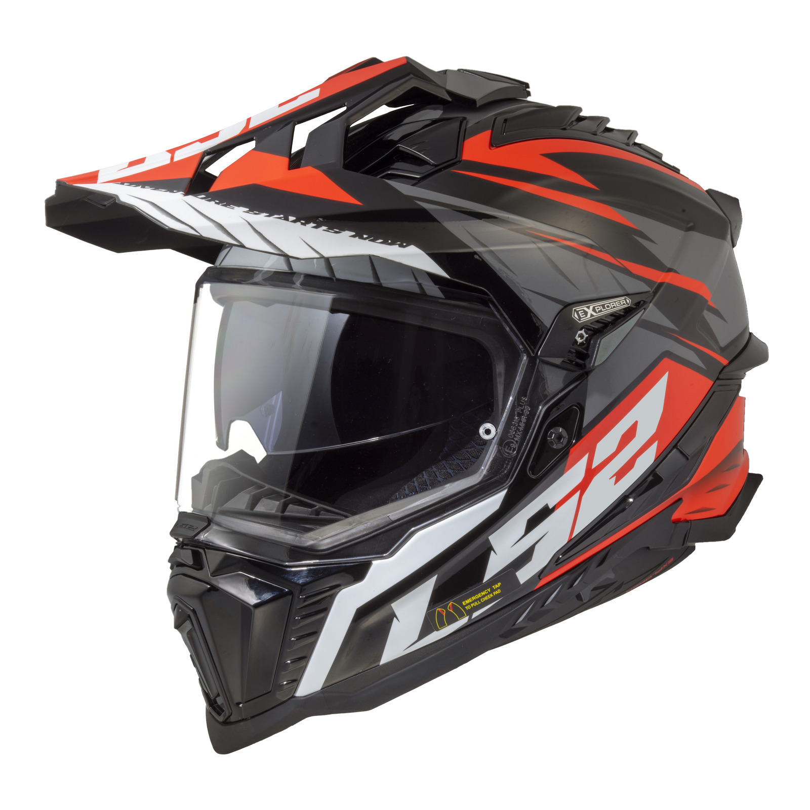 LS2 MX701 Explorer (XS) Spire - Black / Titanium / Red