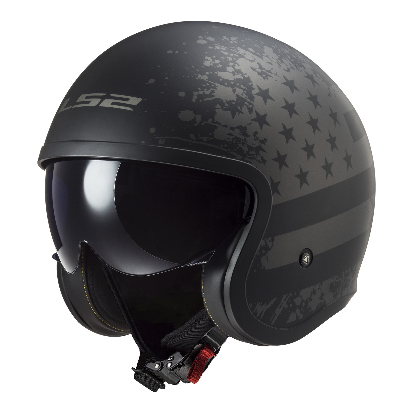 LS2 OF599 Spitfire II (M) - Matte Black Flag Helmet