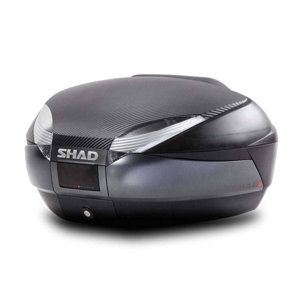 D0B48306R -(LSC480P) SHAD SH48 Top Case BLK/CARBON 48L Bonus BACK REST/CARBON Panel