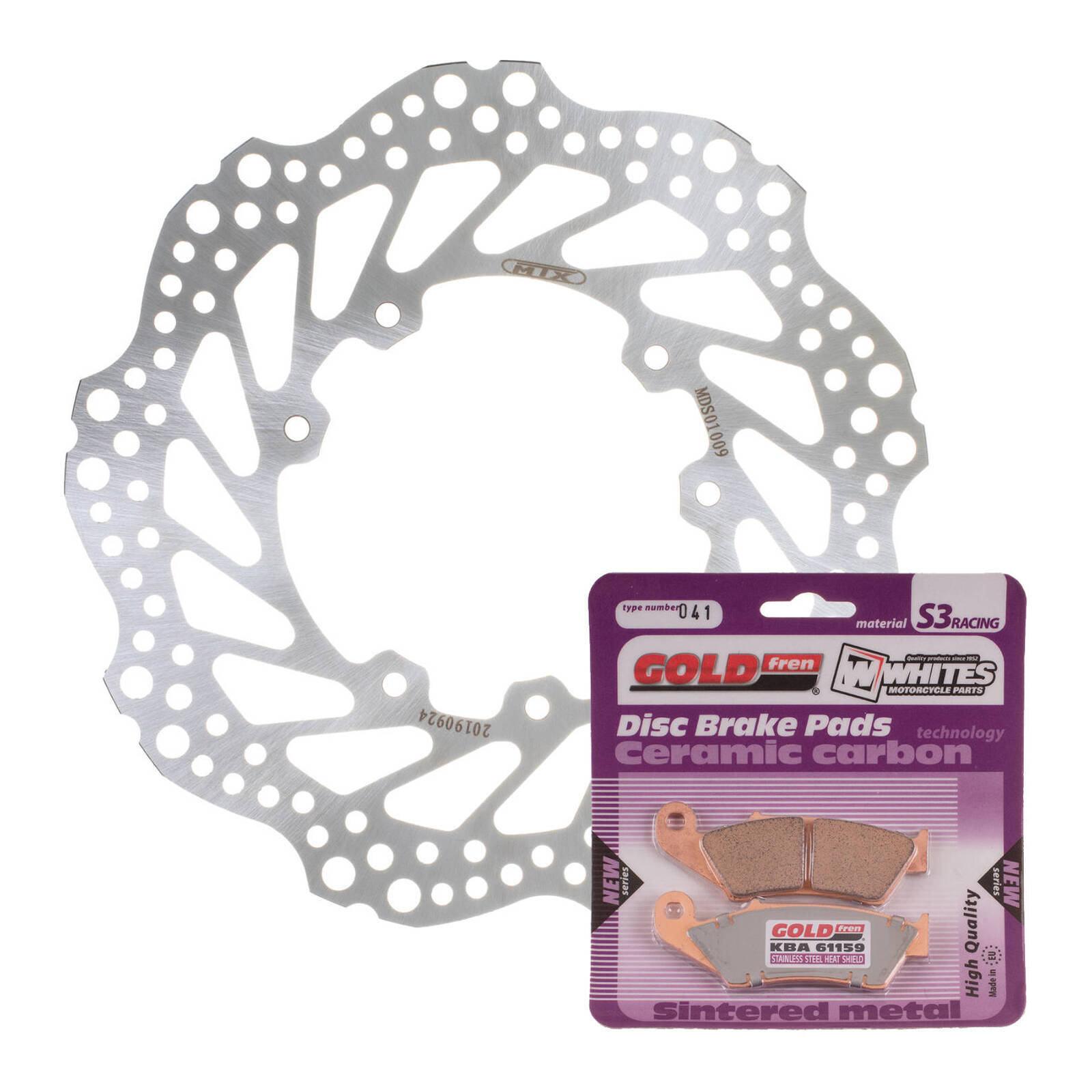 BRAKE DISC & PAD FRONT KIT - HON CRF450R 02-14 - WAVE