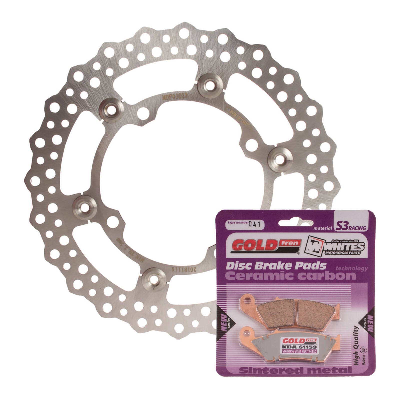 BRAKE DISC & PAD FRONT KIT - KAW KX450F 06-14 - WAVE