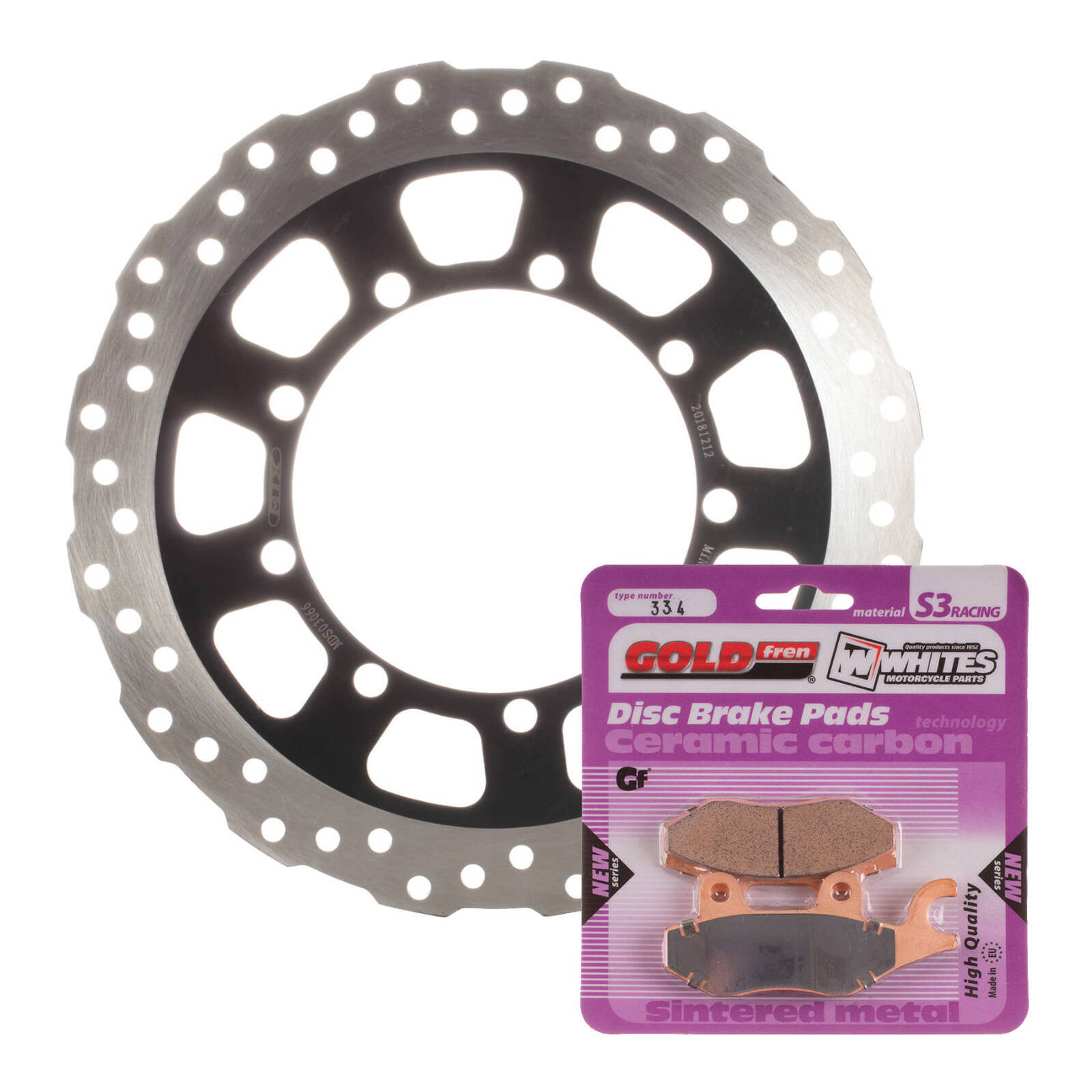 BRAKE DISC & PAD FRONT KIT - KAW KLR650 08-20 - WAVE