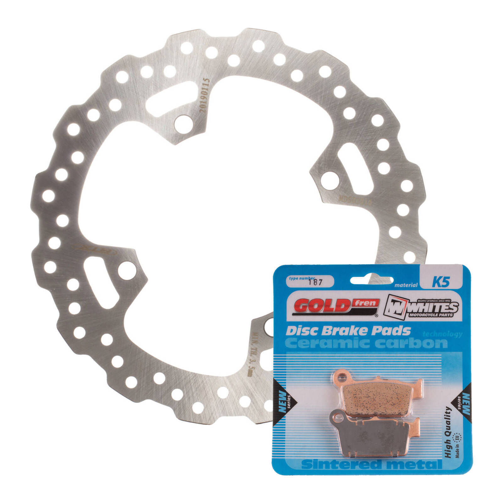 BRAKE DISC & PAD REAR KIT - KAW KX250F 04-15 - WAVE