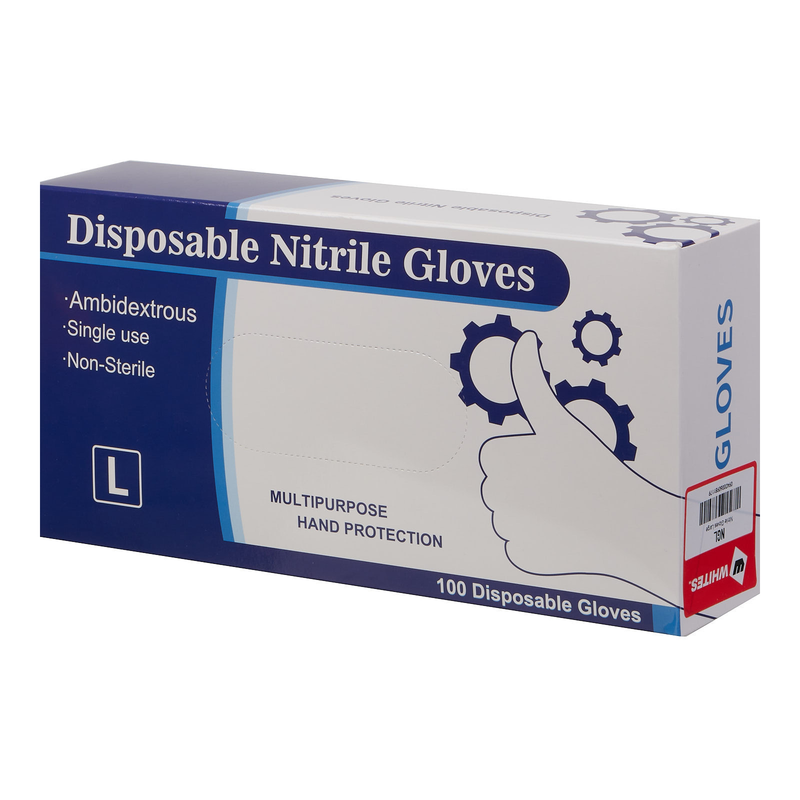 Whites Nitrile Gloves (L)