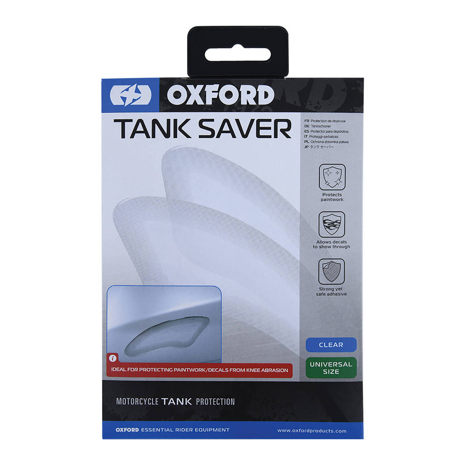 Oxford Tank Saver Knee Pad Clear (Pair)