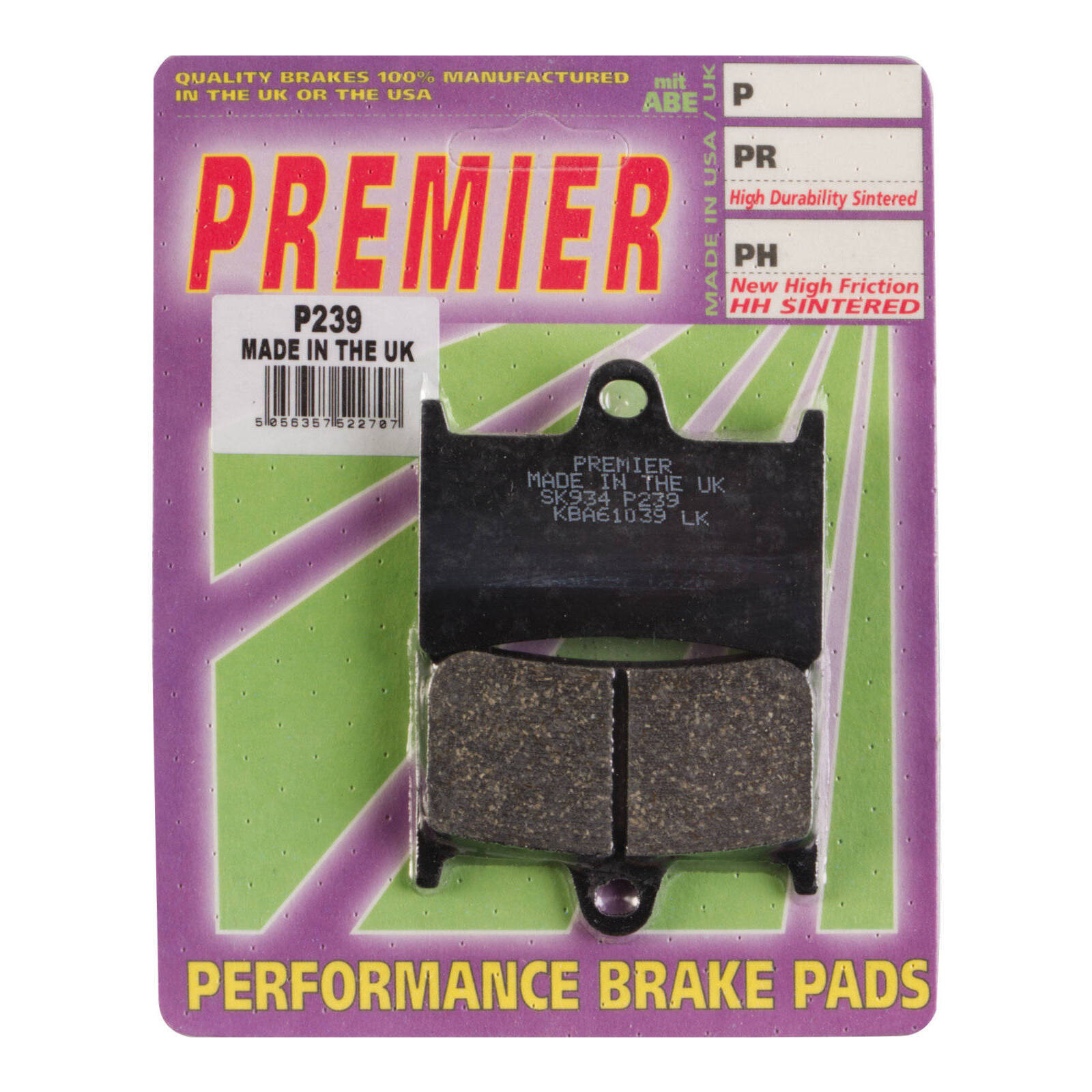 Premier Brake Pads - P Organic Standard