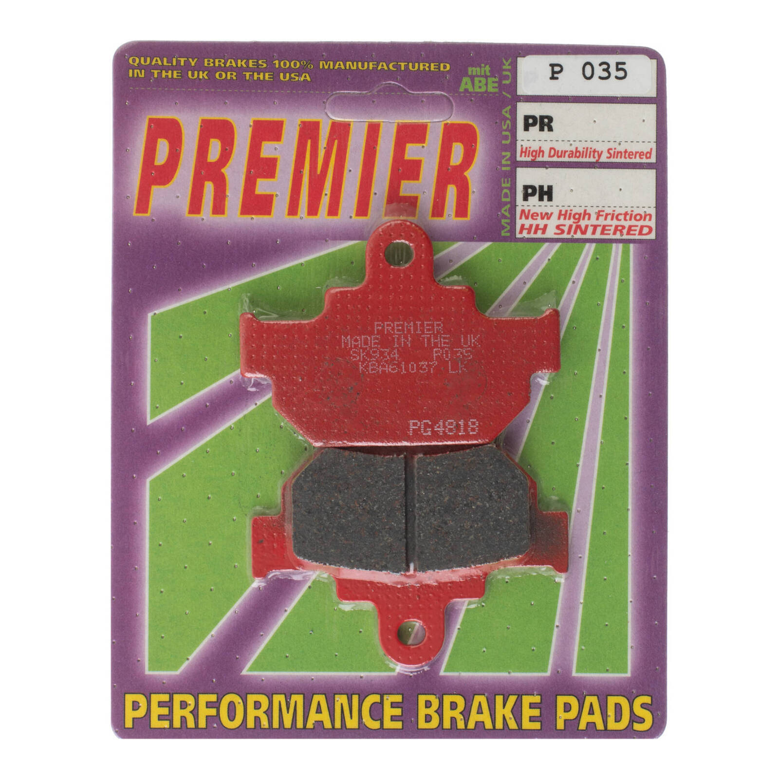 Premier Brake Pads - P Organic Standard