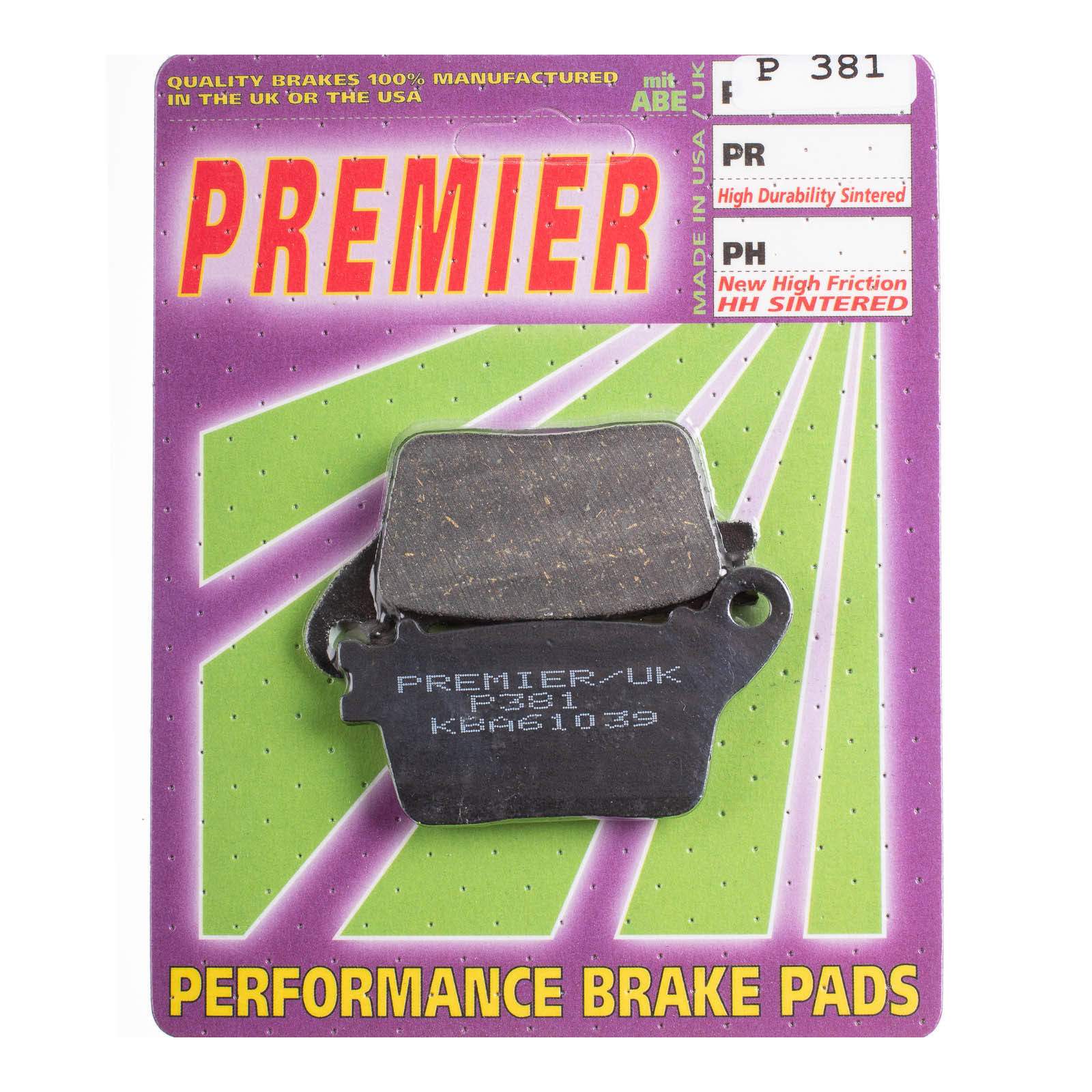 Premier Brake Pads - P Organic Standard