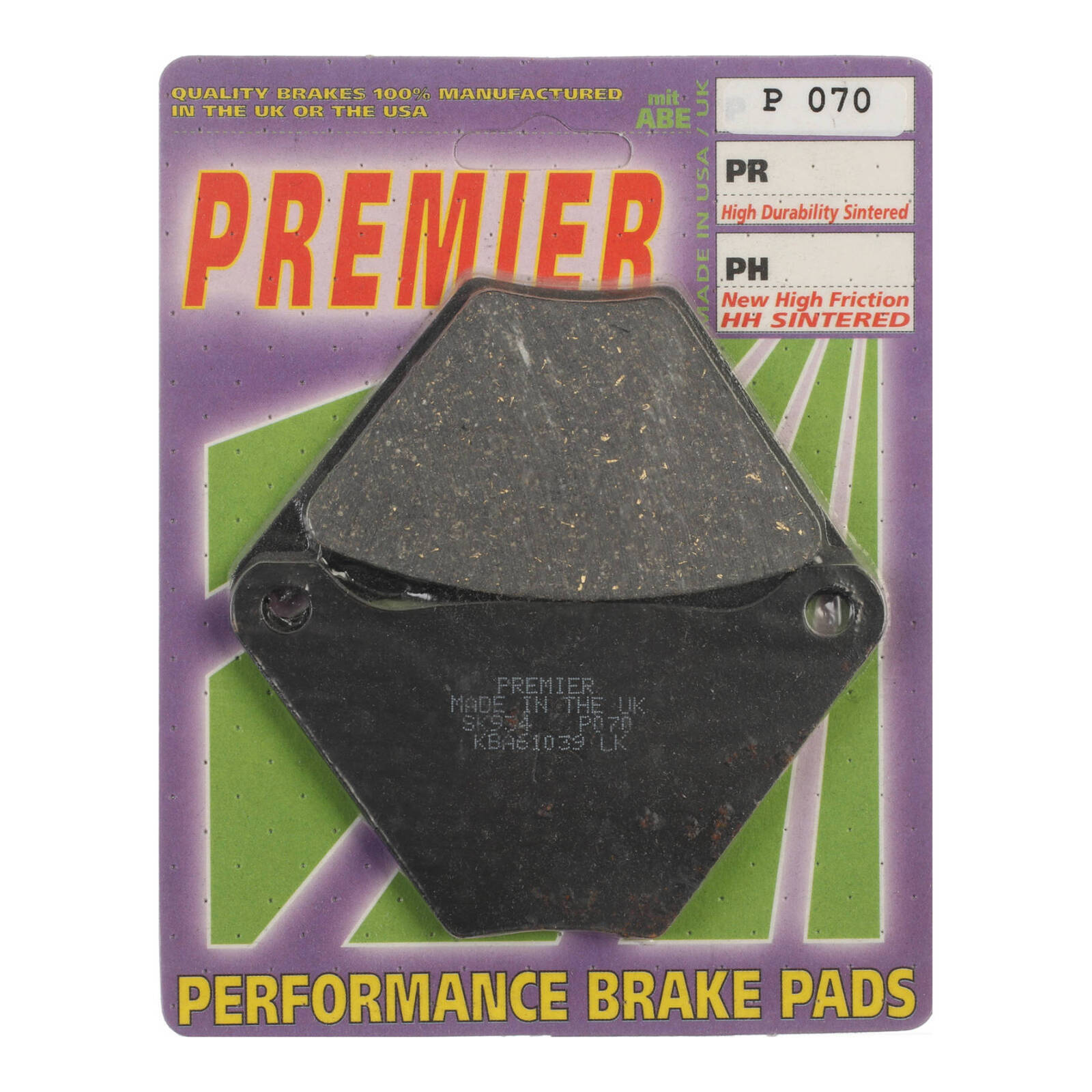 Premier Brake Pads - P Organic Standard