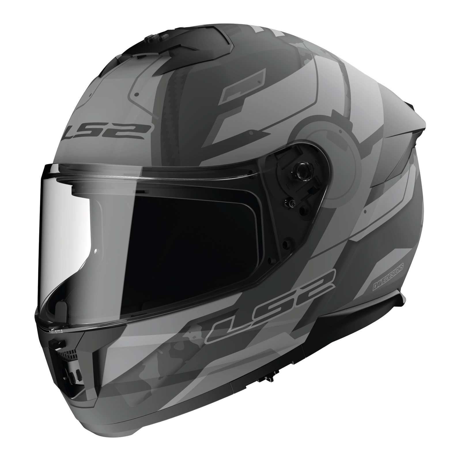 LS2 FF808 Stream II Shadow Helmet - Matte Titanium / Grey