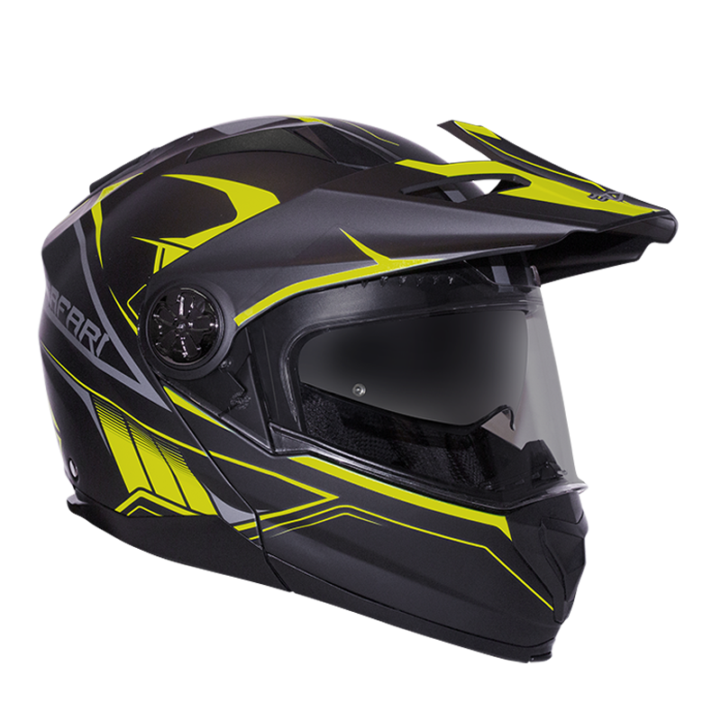 Helmet RXT 909P SAFARI  MATT BLK/FLU YEL S