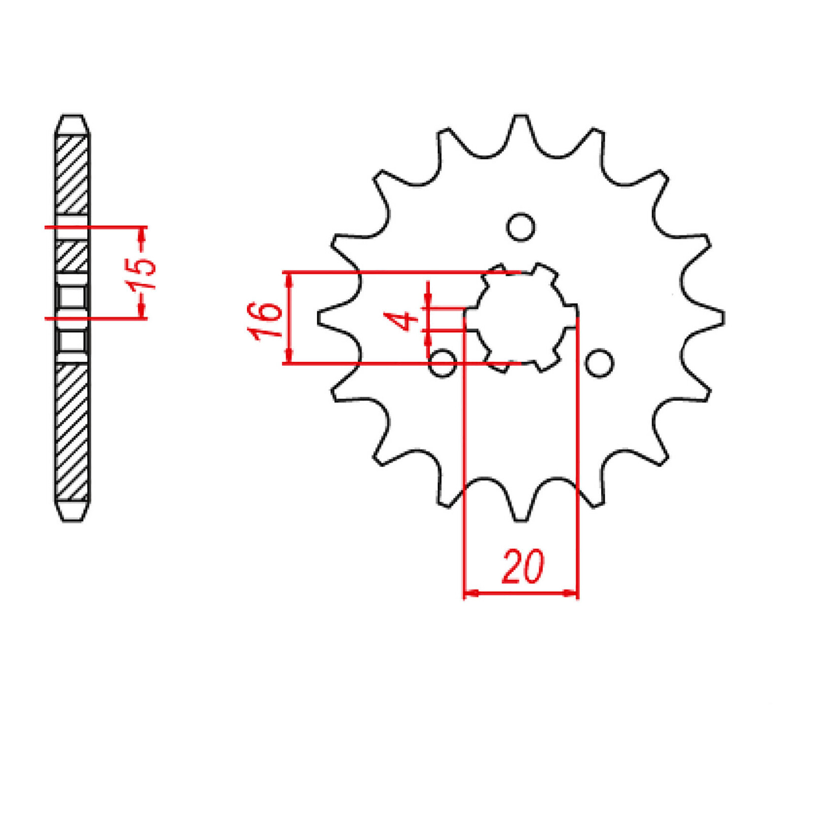 MTX 418 Steel Front Sprocket #428 (14T) (10-066-14)