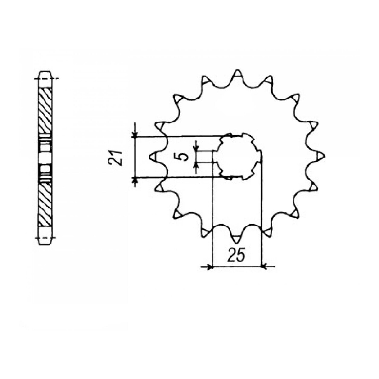 MTX 1467 Steel Front Sprocket #428 (14T) (10-074-14)