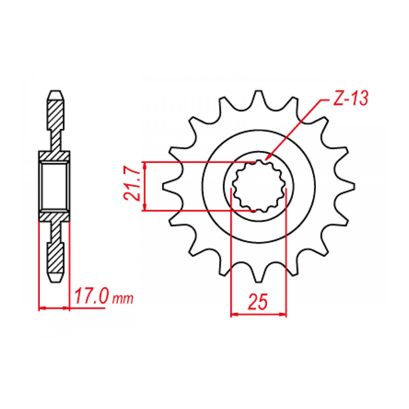 MTX 1381 Steel Front Sprocket #520 (15T) (10-MGZ-15)